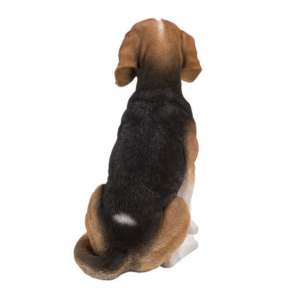 Beagle Dog Sitting Sculpture Rear View of Statue Realistic